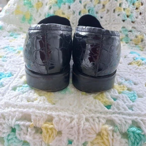 Amalfi Italy Women's Pillow Black Crocodile Pattern Loafers Size 7.5 US - Picture 6 of 14